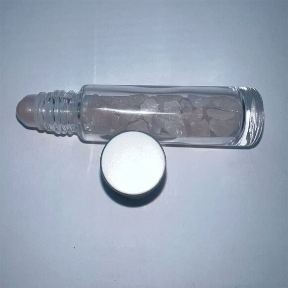 Rose Quartz Essential Oil Roller Bottle 10ml Aromatherapy - Picture 2 of 5